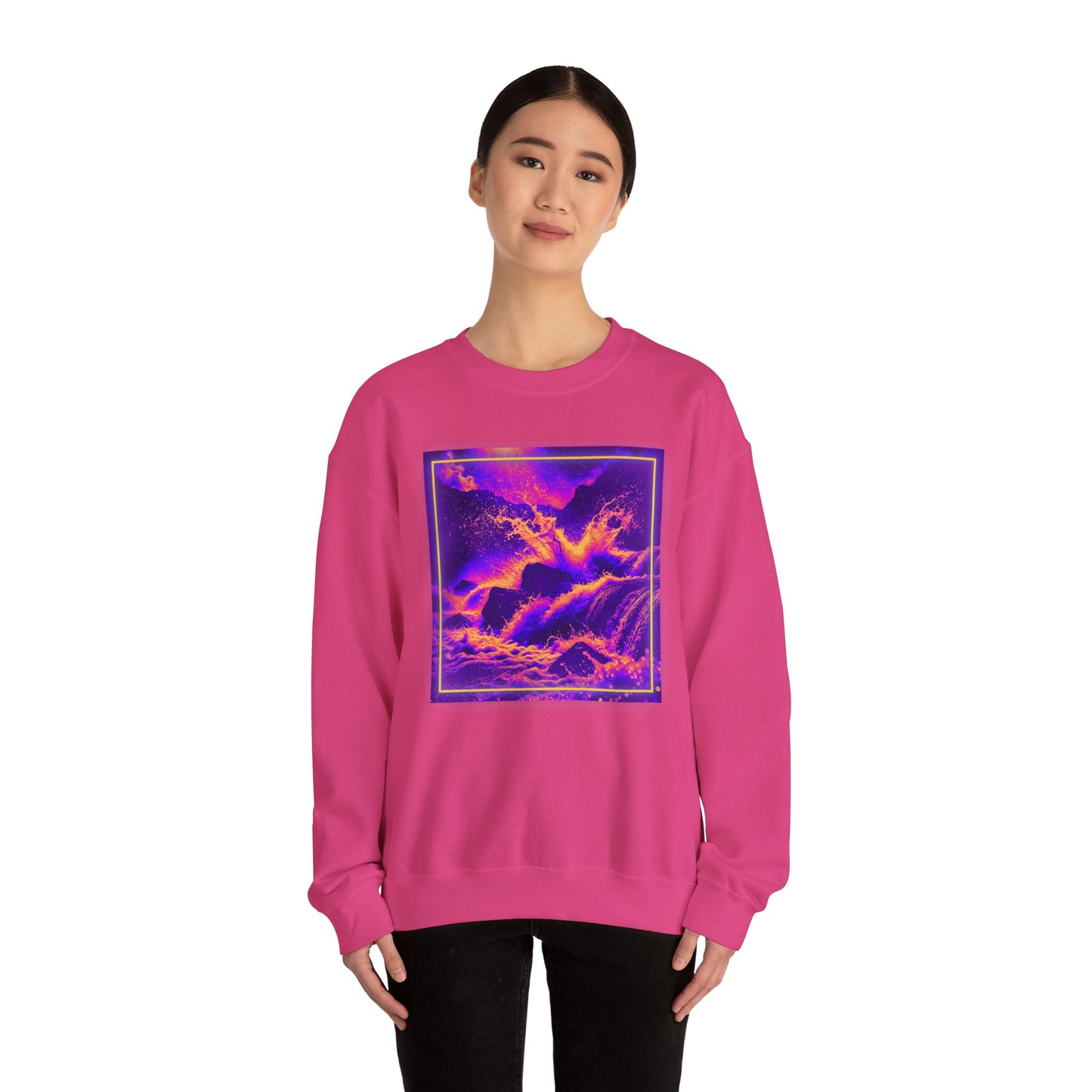 Vibrant Ocean Waves Unisex Crewneck Sweatshirt - Cozy & Stylish