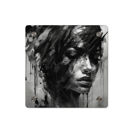 Acrylic Wall Art Panels - Abstract Black and White Portrait