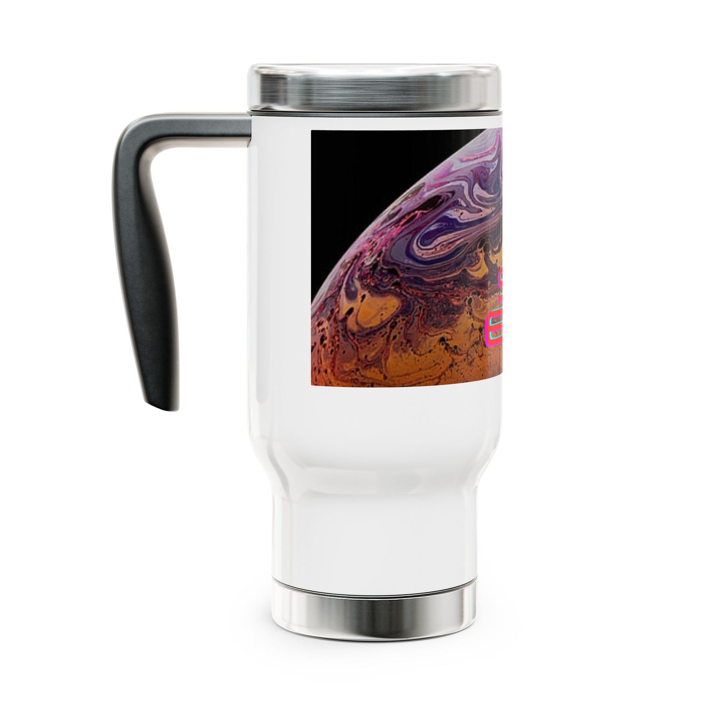 Galactic Stainless Steel Travel Mug - Earth Design, 14oz - Perfect for Space Lovers