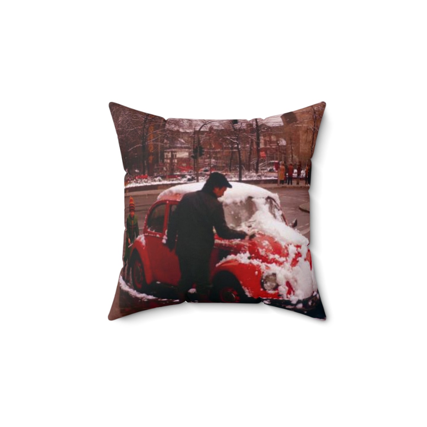 H24-Winter Car Square Pillow