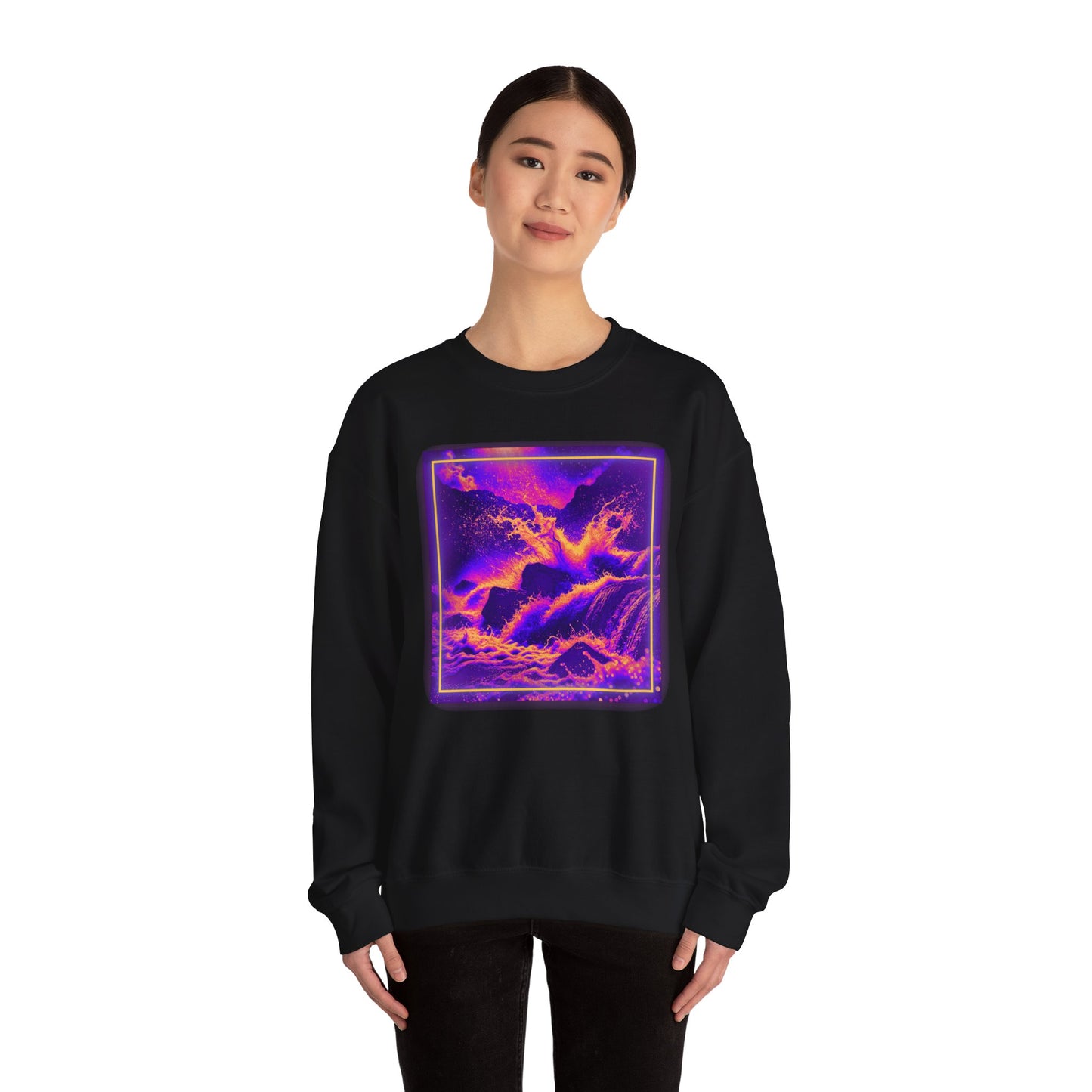 Vibrant Ocean Waves Unisex Crewneck Sweatshirt - Cozy & Stylish