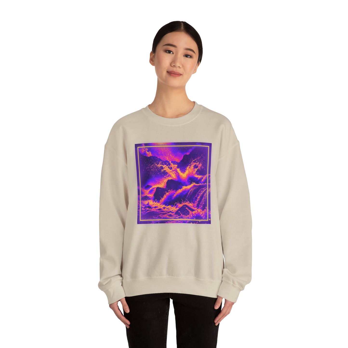 Vibrant Ocean Waves Unisex Crewneck Sweatshirt - Cozy & Stylish