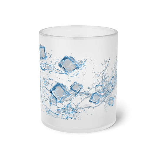 Chic Frosted Glass Mug with Ice Water Design - Perfect for Home & Gifting