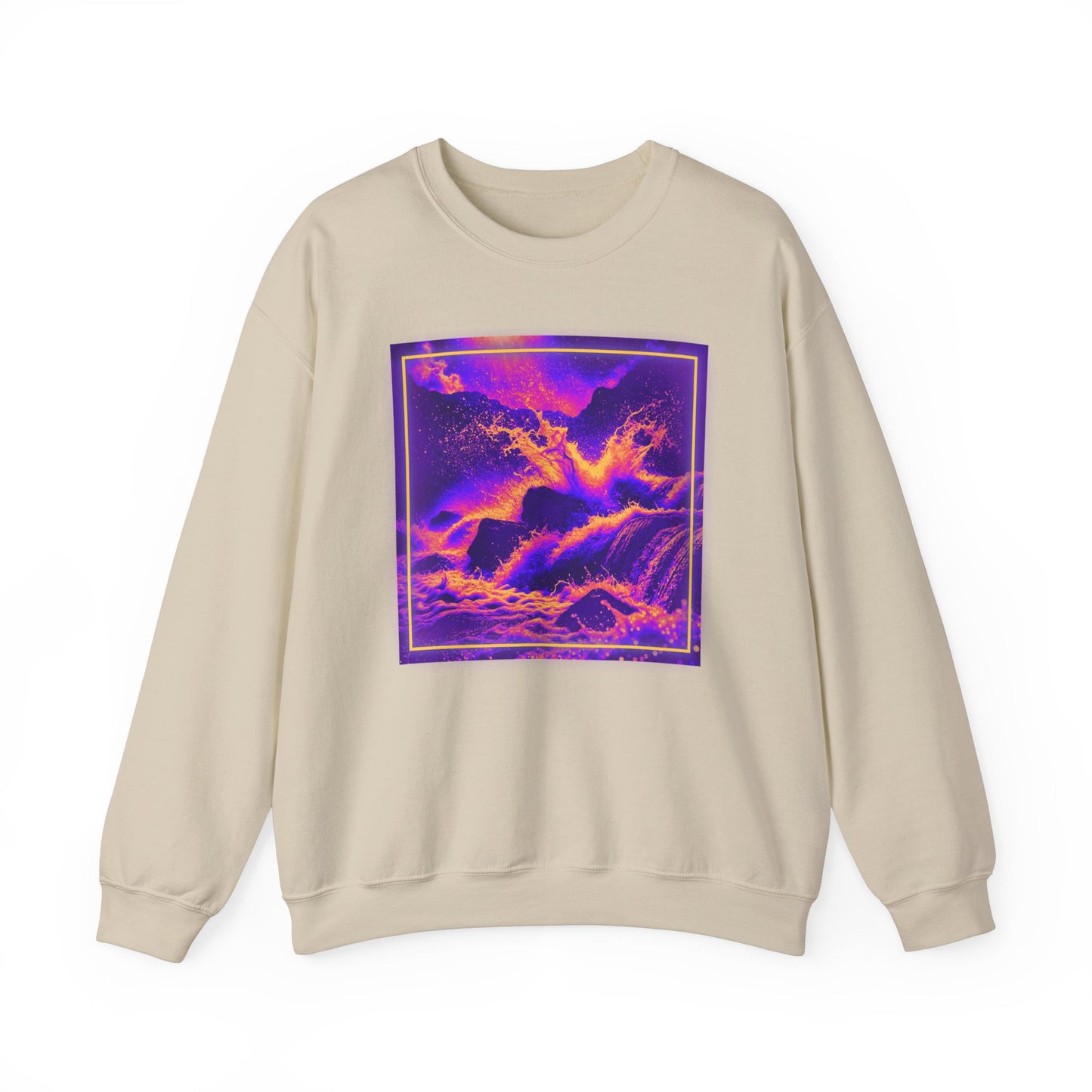 Vibrant Ocean Waves Unisex Crewneck Sweatshirt - Cozy & Stylish