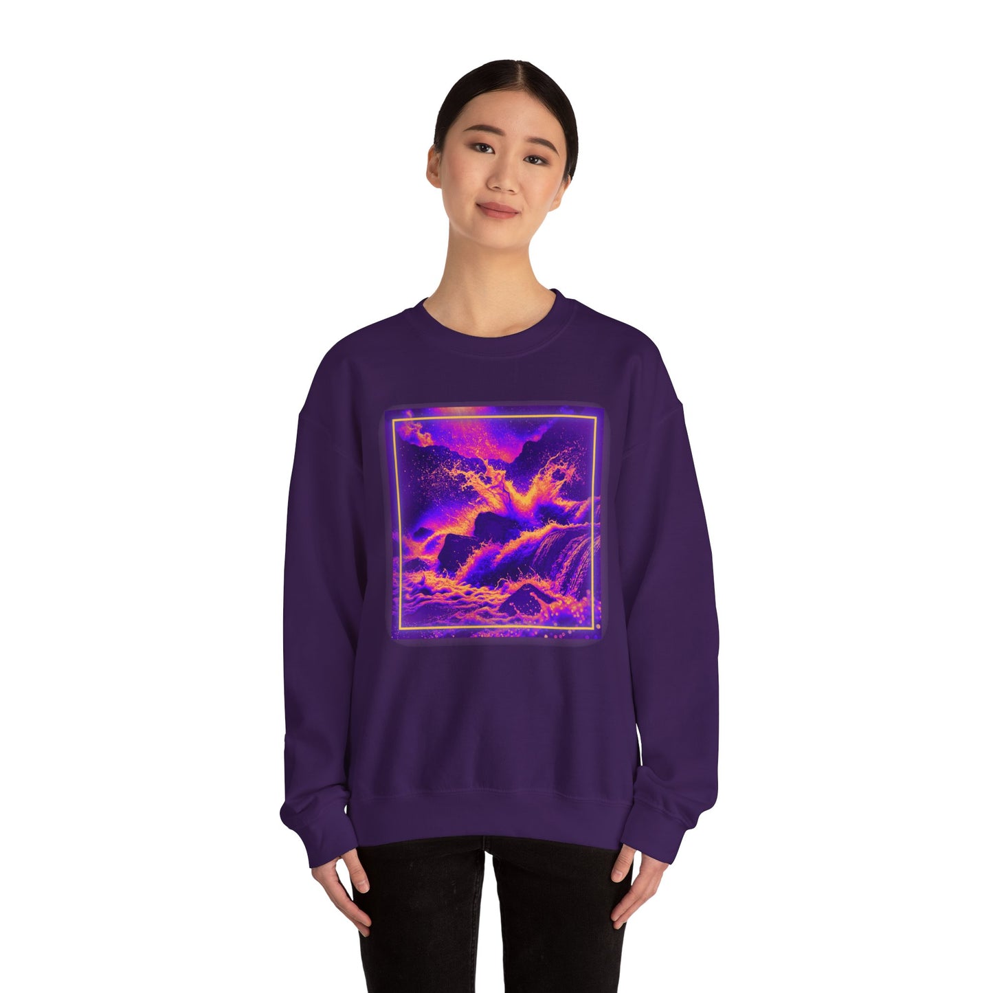 Vibrant Ocean Waves Unisex Crewneck Sweatshirt - Cozy & Stylish