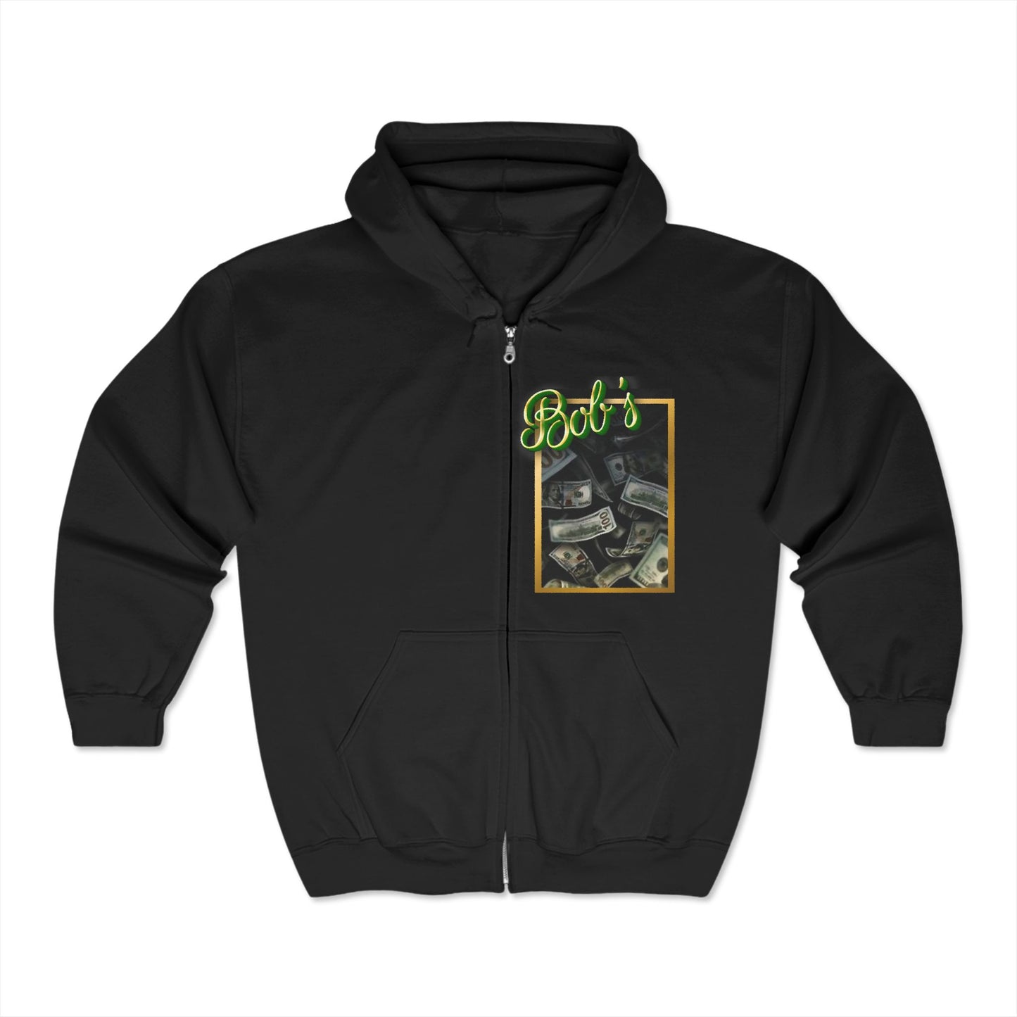 Unisex Money Motif Full Zip Hoodie – Perfect for Gamers & Dreamers!