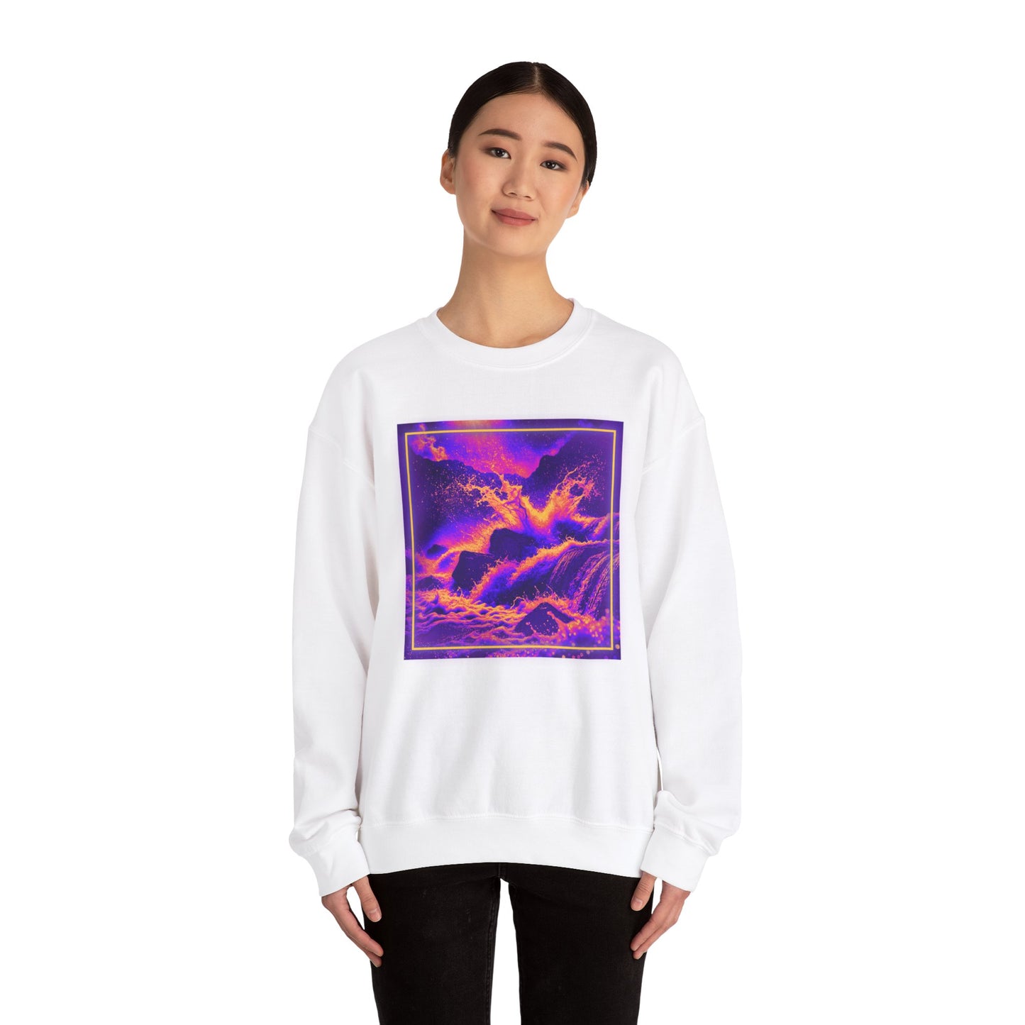 Vibrant Ocean Waves Unisex Crewneck Sweatshirt - Cozy & Stylish