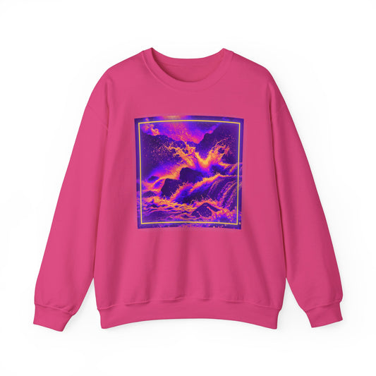 Vibrant Ocean Waves Unisex Crewneck Sweatshirt - Cozy & Stylish